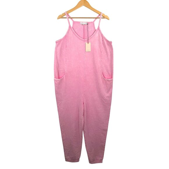 sincerely Jules Lagen Look relaxed lounge jumpsuit light pink 90s sz L - Picture 1 of 8